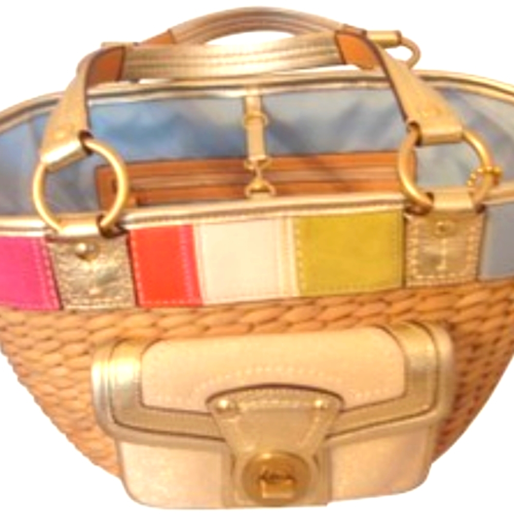 Wicker Basket Coach tote